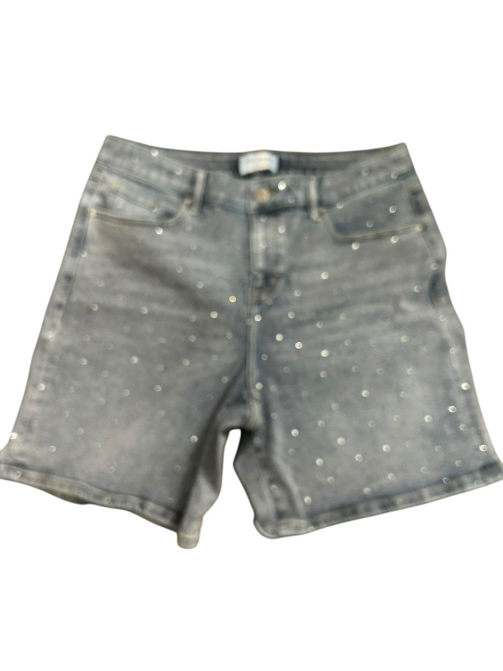 Lane Bryant Gray Studded Denim Shorts Size 14